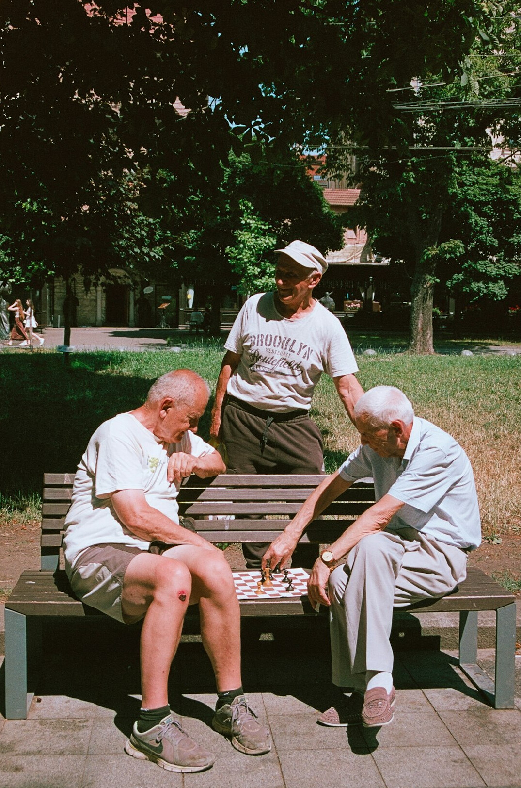 seniors playing board games together
