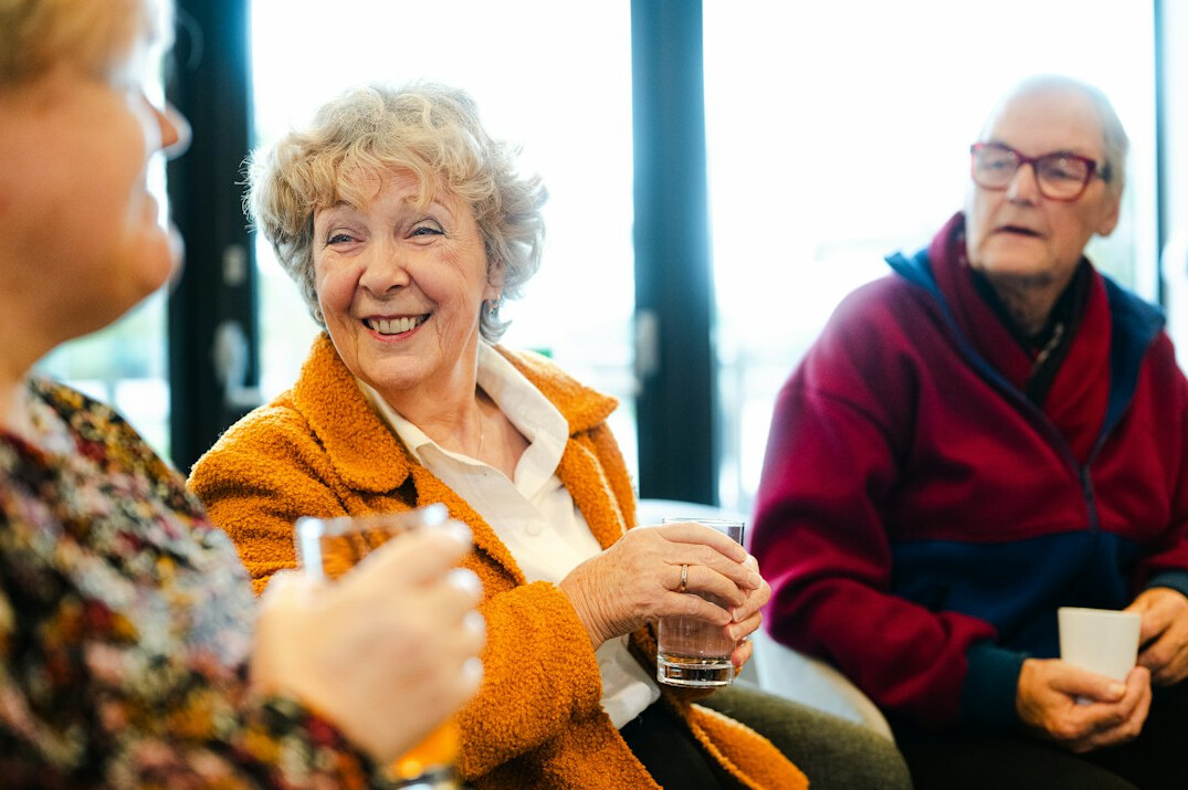 group of seniors laughing