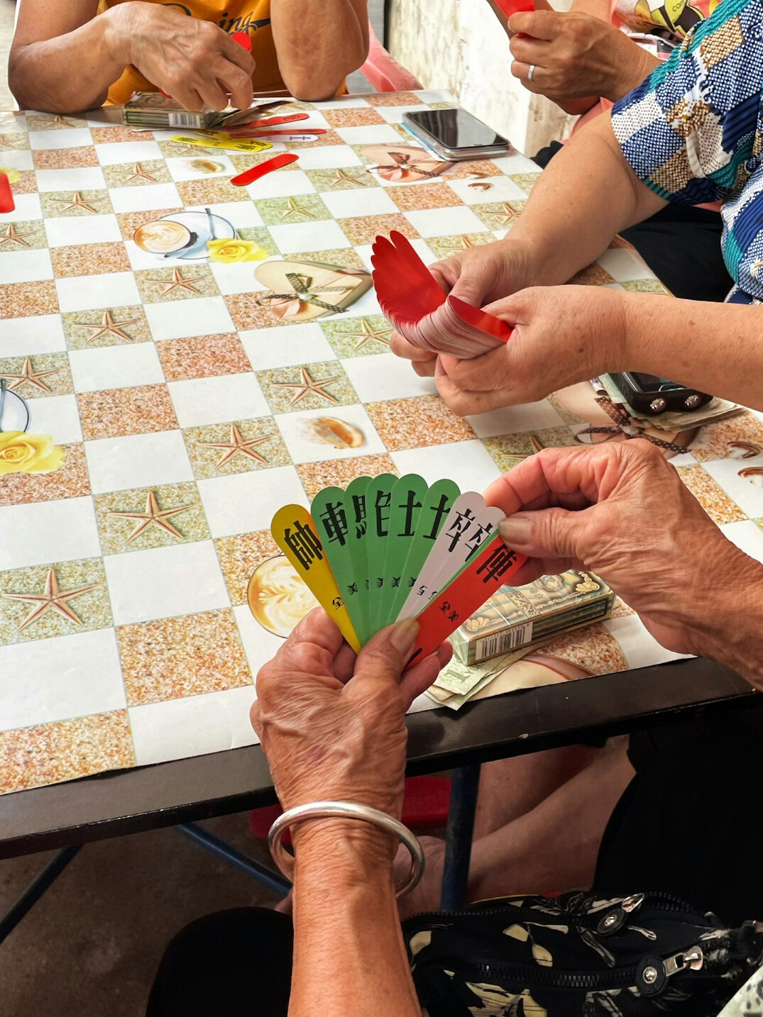 seniors playing board games